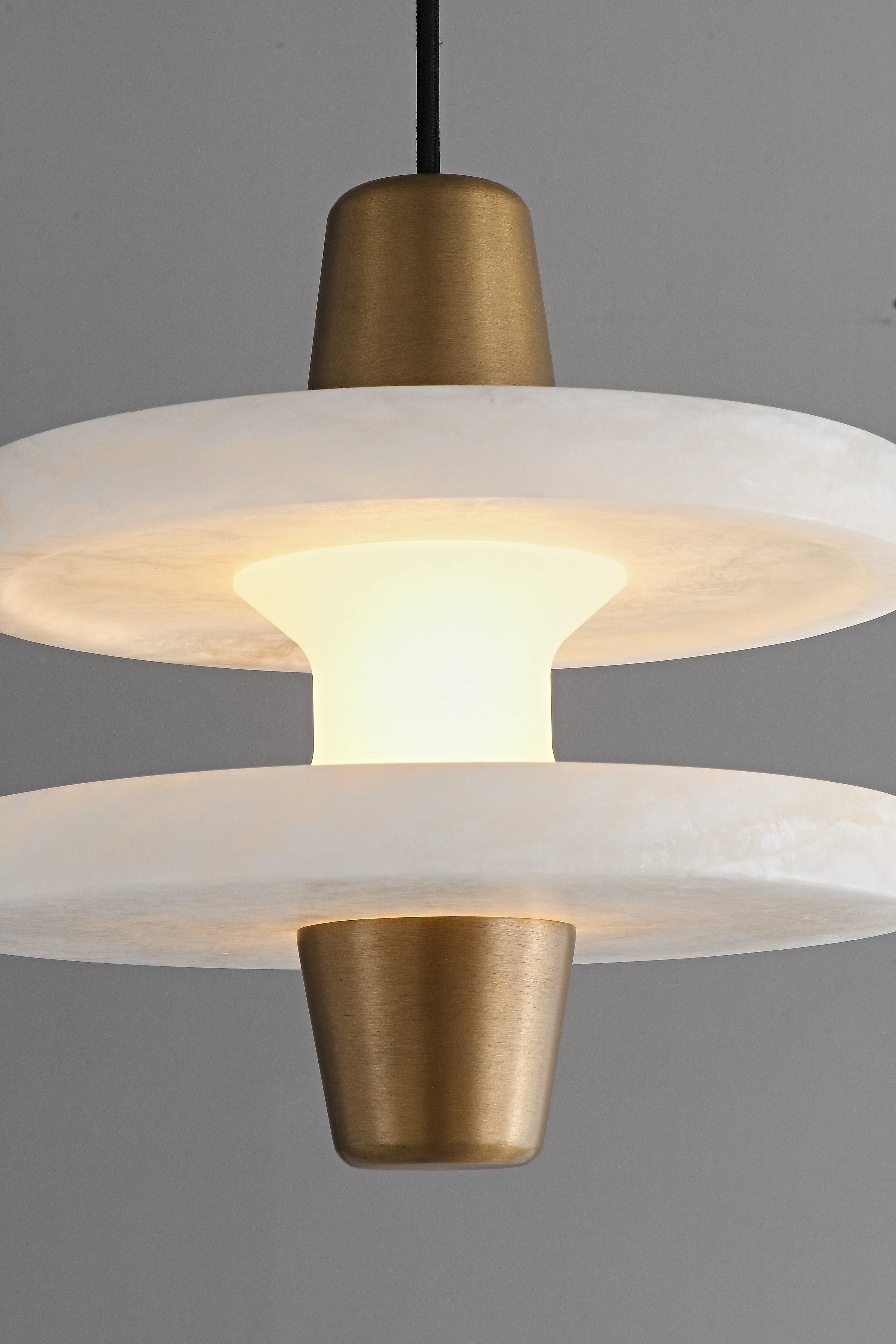 Modern Alabaster Disc Pendant Light - 08 08-real-front-detail