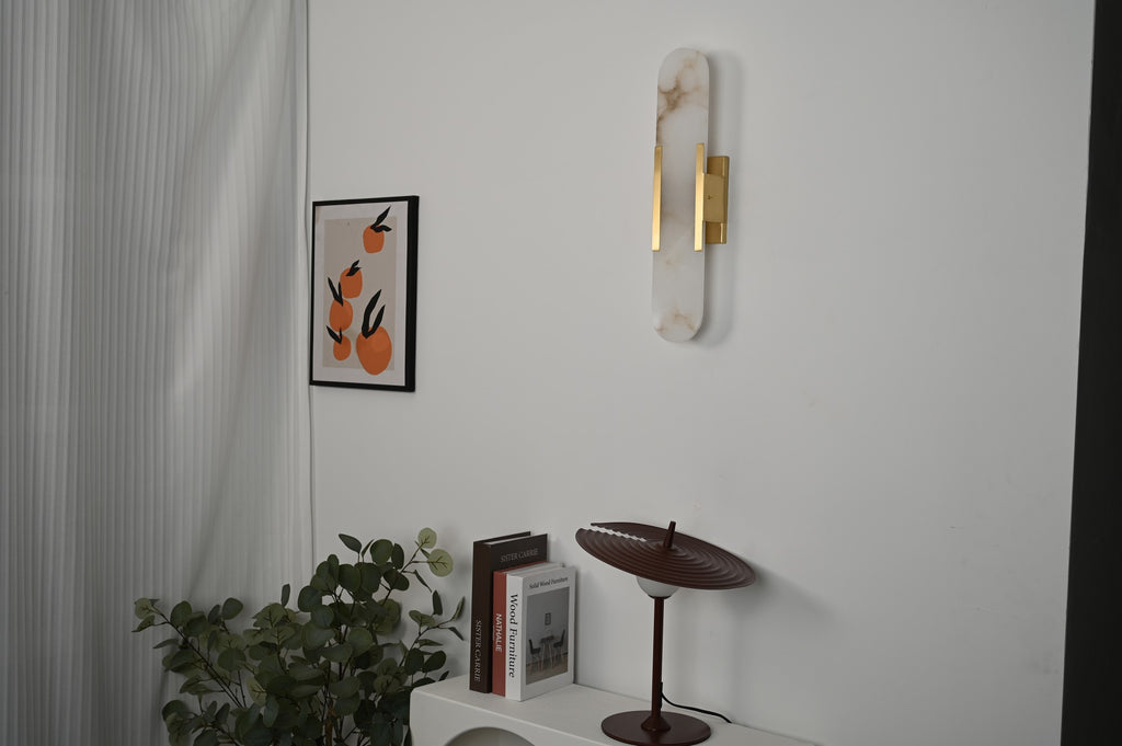 Modern Spanish Alabaster Capsule Wall Sconce - 08 real photo 3