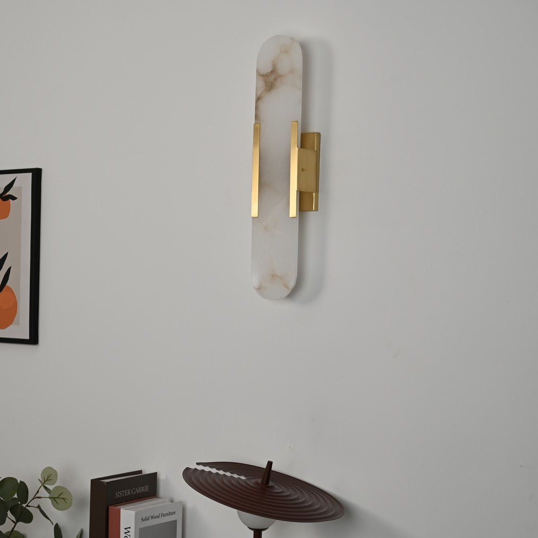 Modern Alabaster Capsule Wall Sconce - 08 real photo 3