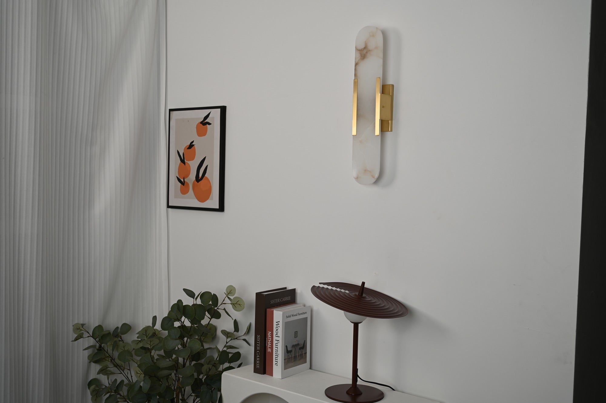 Modern Spanish Alabaster Capsule Wall Sconce - 08 real photo 3