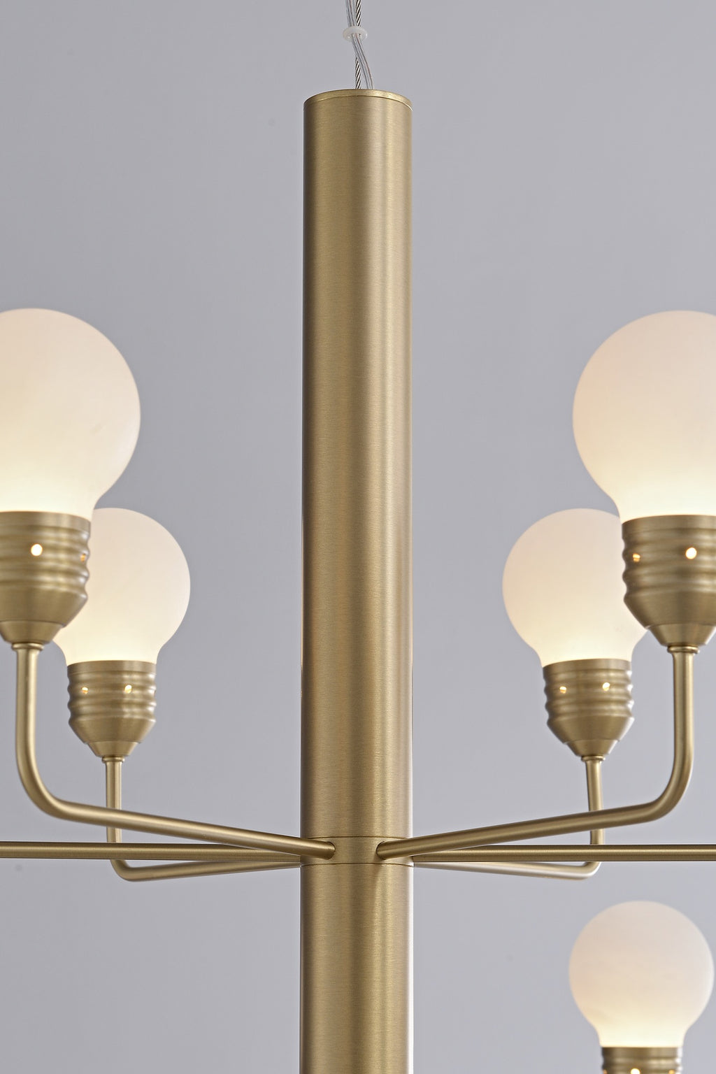 Modern Spanish Alabaster Branch Chandelier in Natural Brass - 08 real photo 4