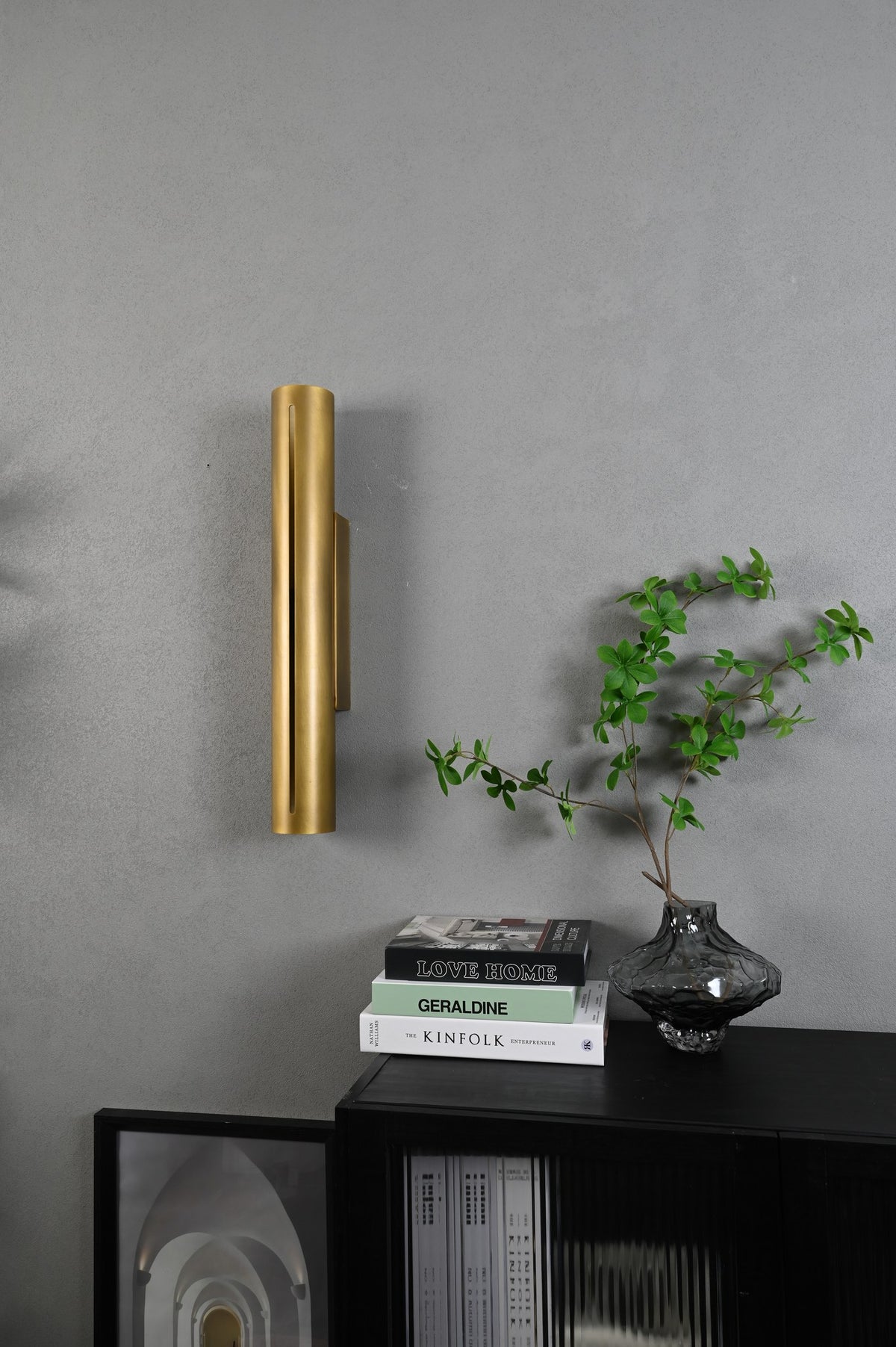 Modern Brass Cylinder LED Wall Sconce in Red Antique Brass - 08 08-real-shot-cylinder-led-wall-sconce-detail