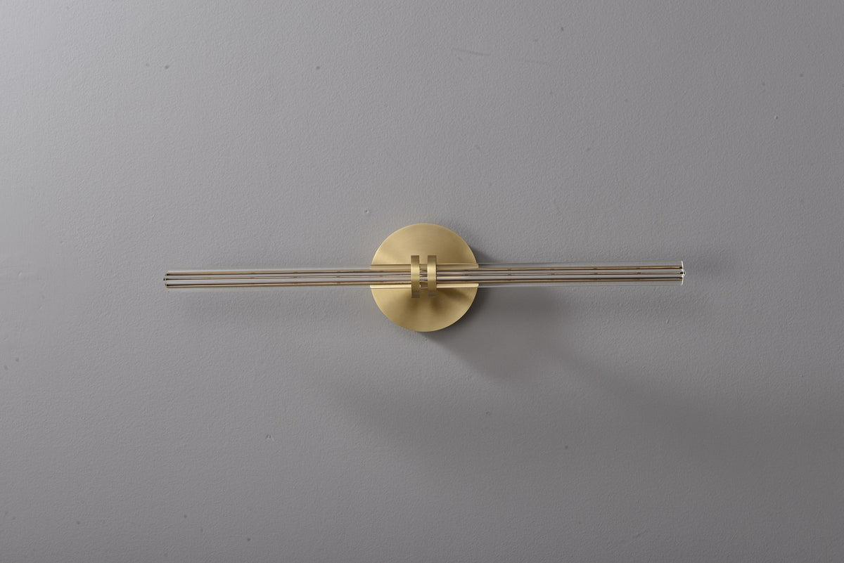 Modern Crystal Glass Linear Wall Sconce in Natural Brass - 08 08-real-shot-linear-wall-sconce-glass-detail
