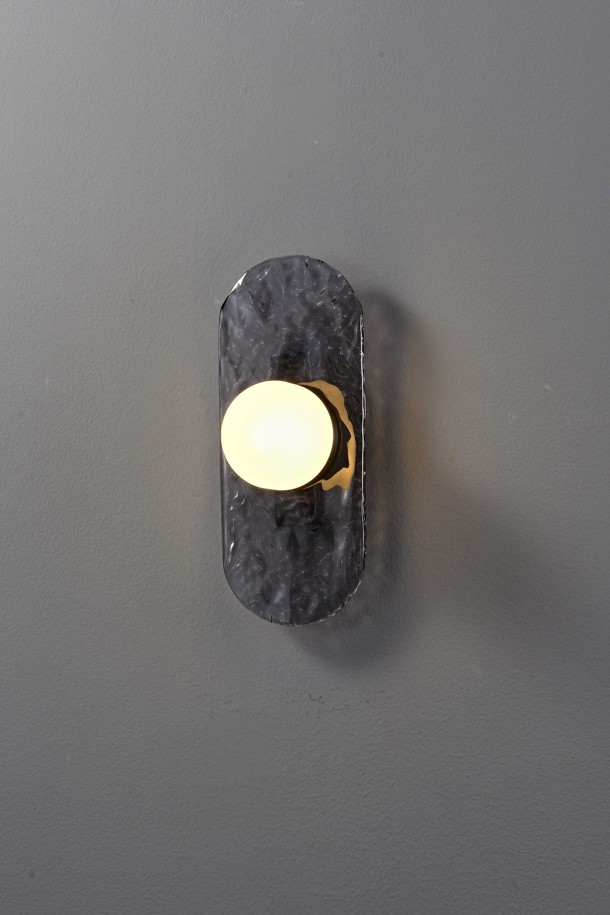 Modern Smoky Glass Linear Wall Sconce - 08 08-real-shot-smoky-glass-linear-wall-sconce-one-light