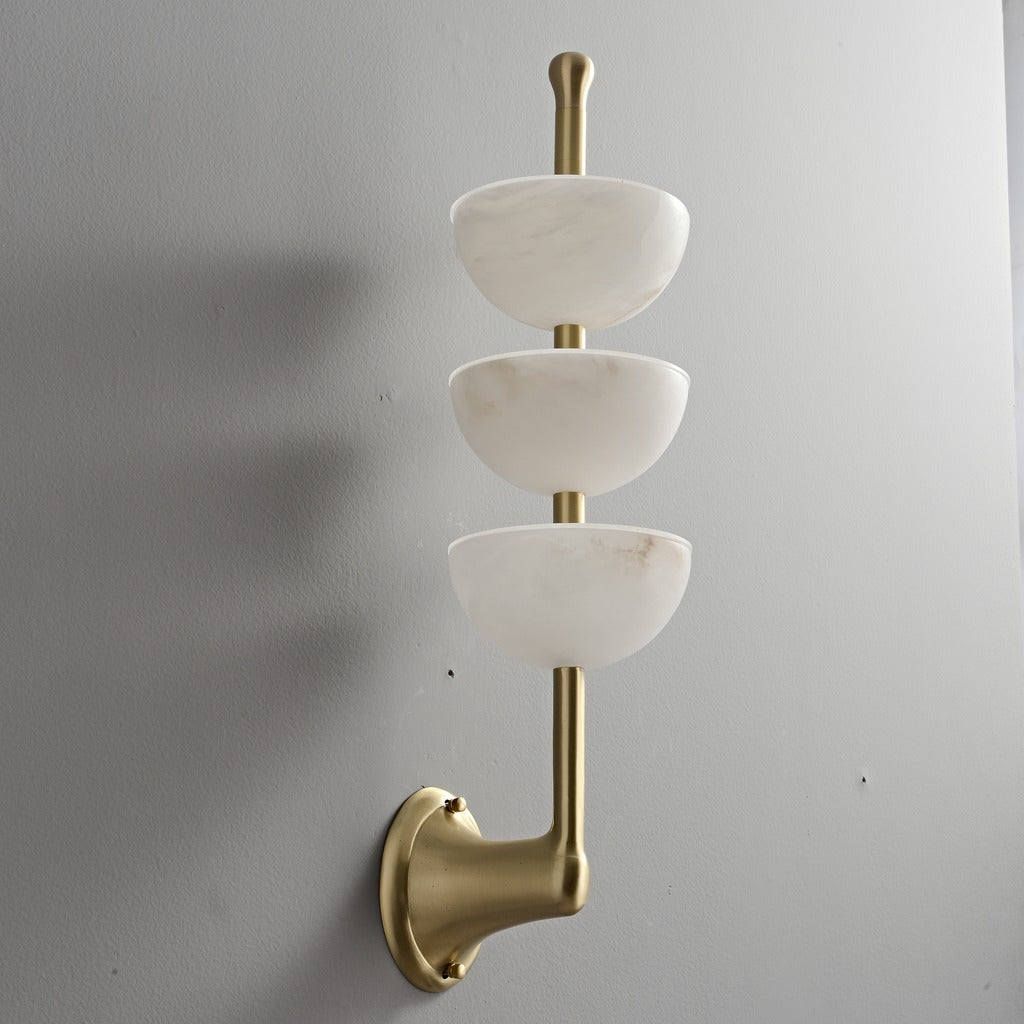 Modern Triple Stone Bowl Wall Sconce - 12 08-real-square-3-27