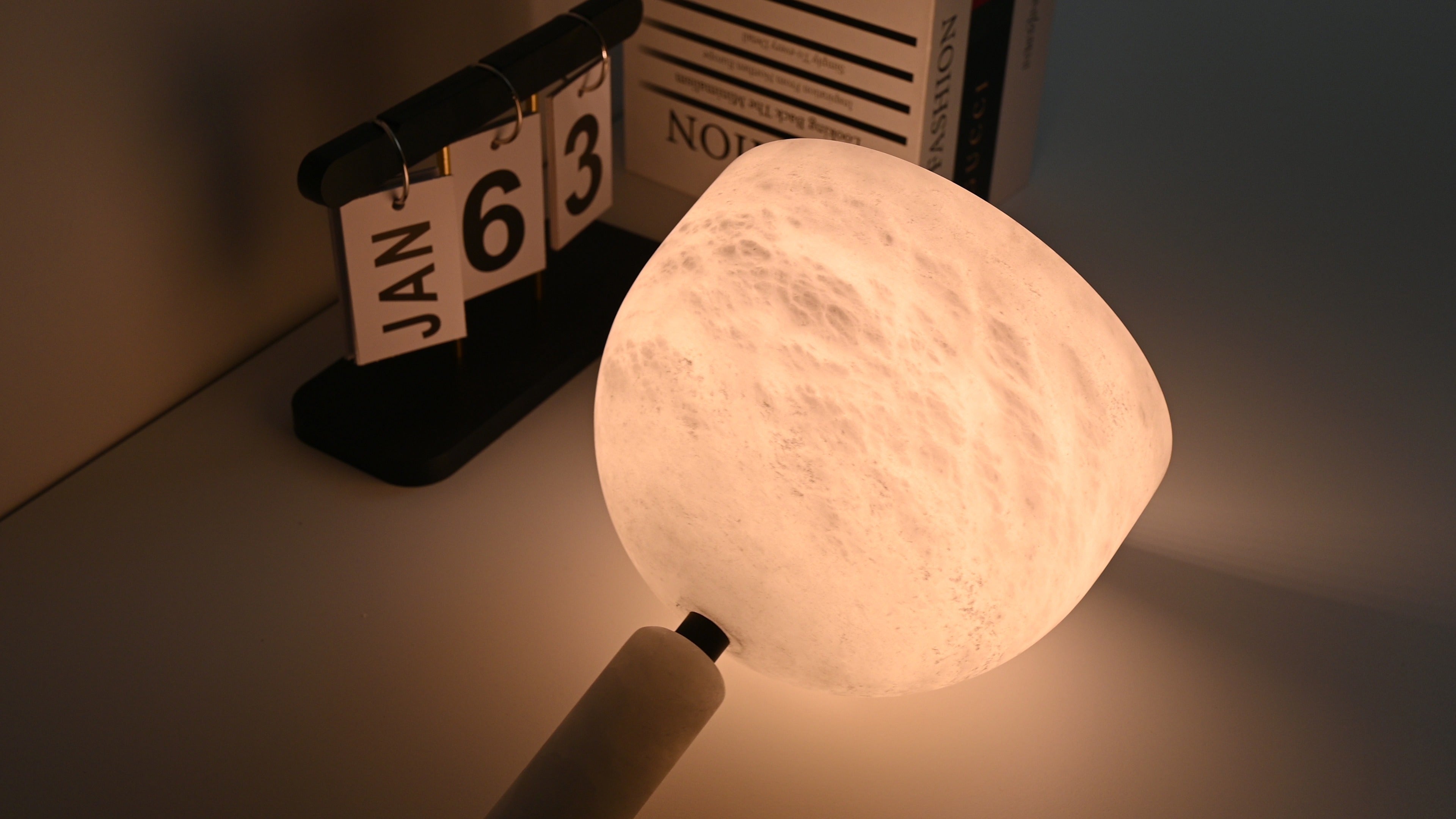 Modern Spanish Alabaster Dome Pendant Light in White - 08 08-real-table-glow-detail