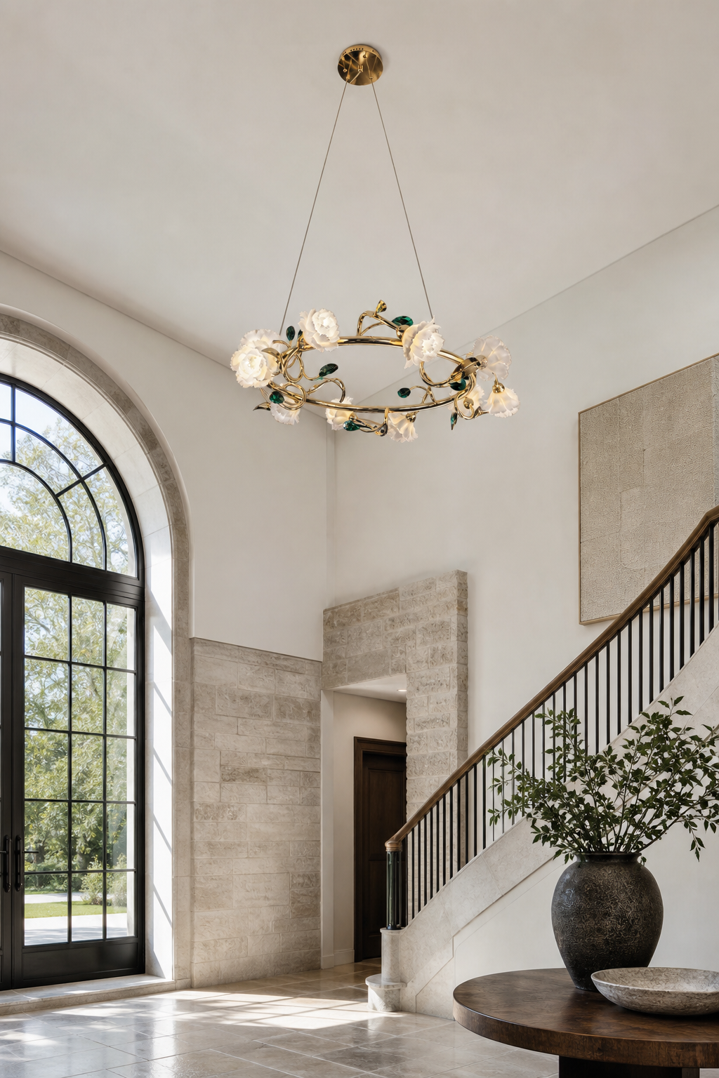 Sylverelle chandelier – small high foyer daylight