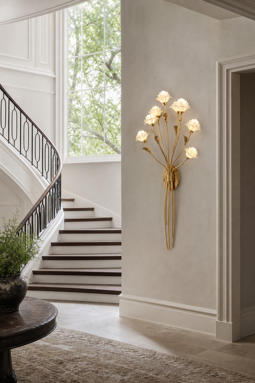 Sylverelle wall sconce – staircase wall wide daylight