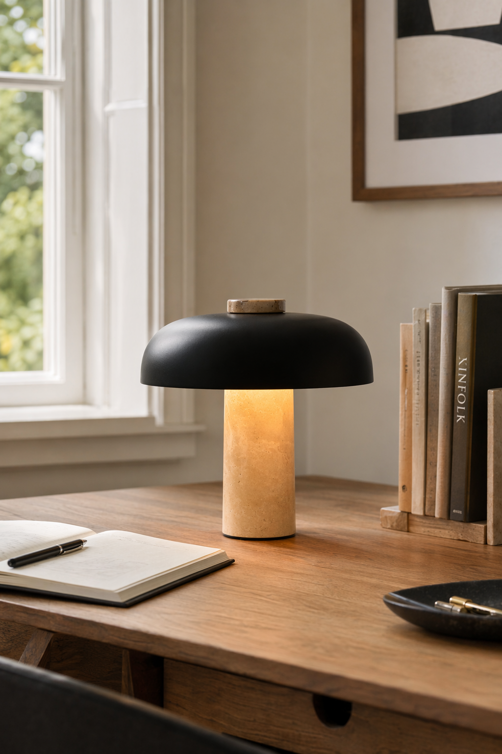 Modern Black Marble LED Table Lamp - 08 08-study-desk