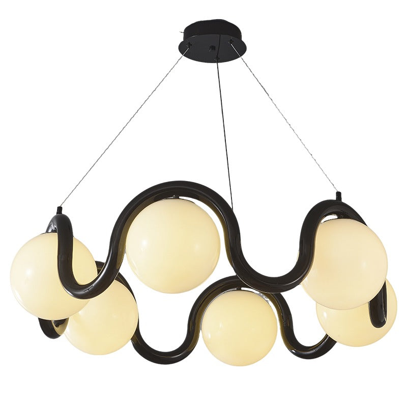 Modern Wave Globe Chandelier - 19 08-white-background-1