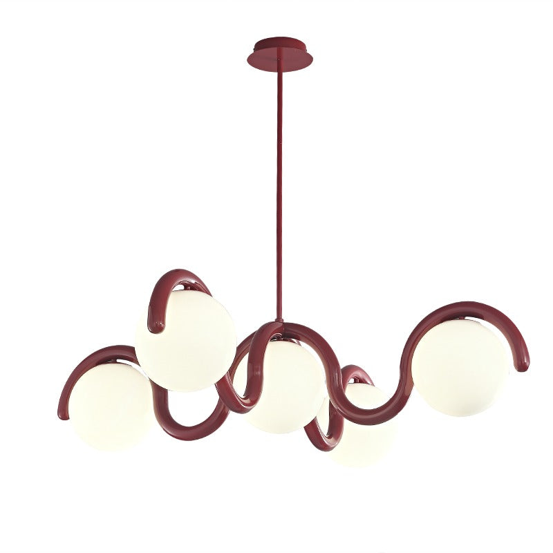 Modern Curved Globe Pendant Chandelier - 19 08-white-background-1