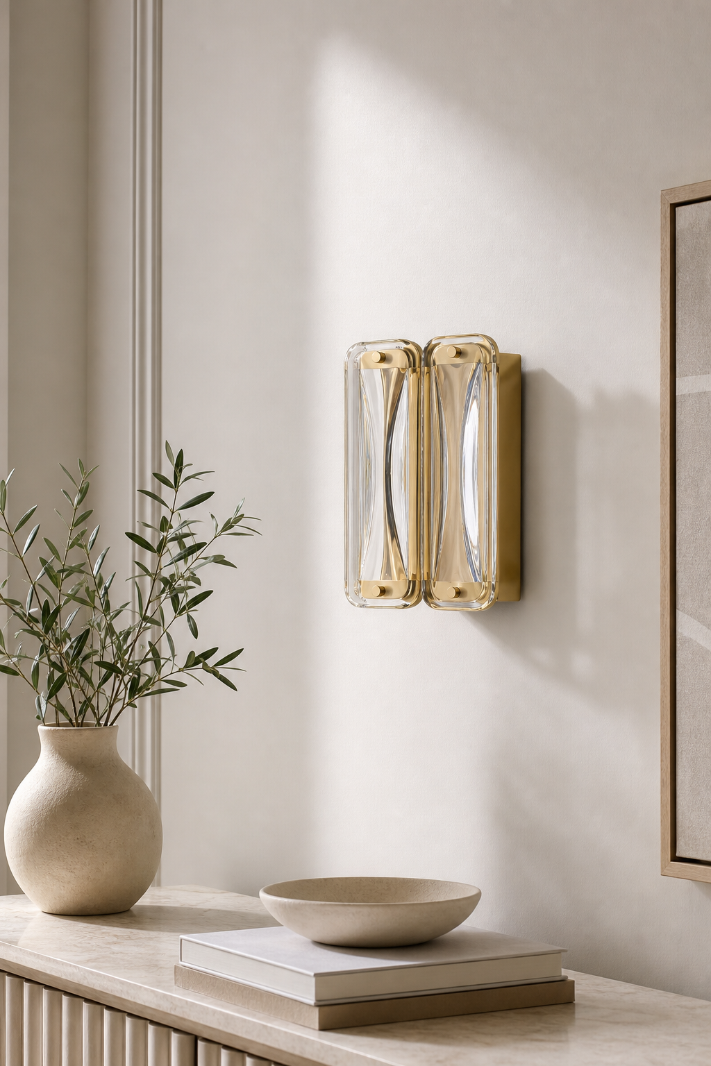 Modern Crystal Glass Wall Sconce - generated main 09 09-close-room-angle