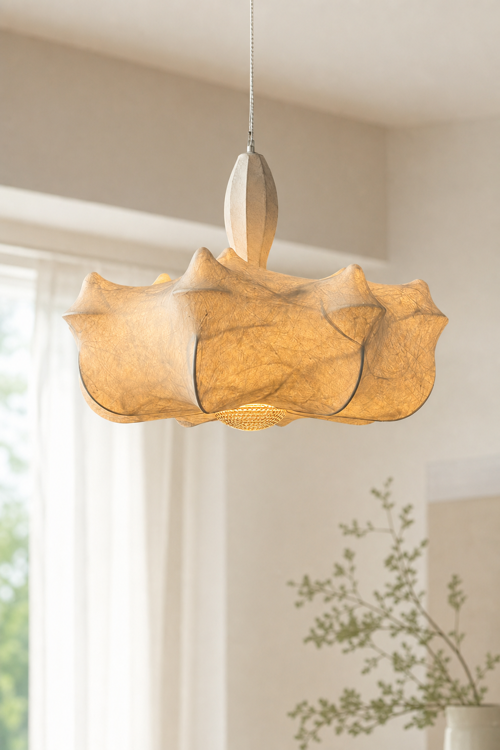 Modern Wavy Silk Chandelier - generated workflow 09 09-detail-lifestyle-daylight