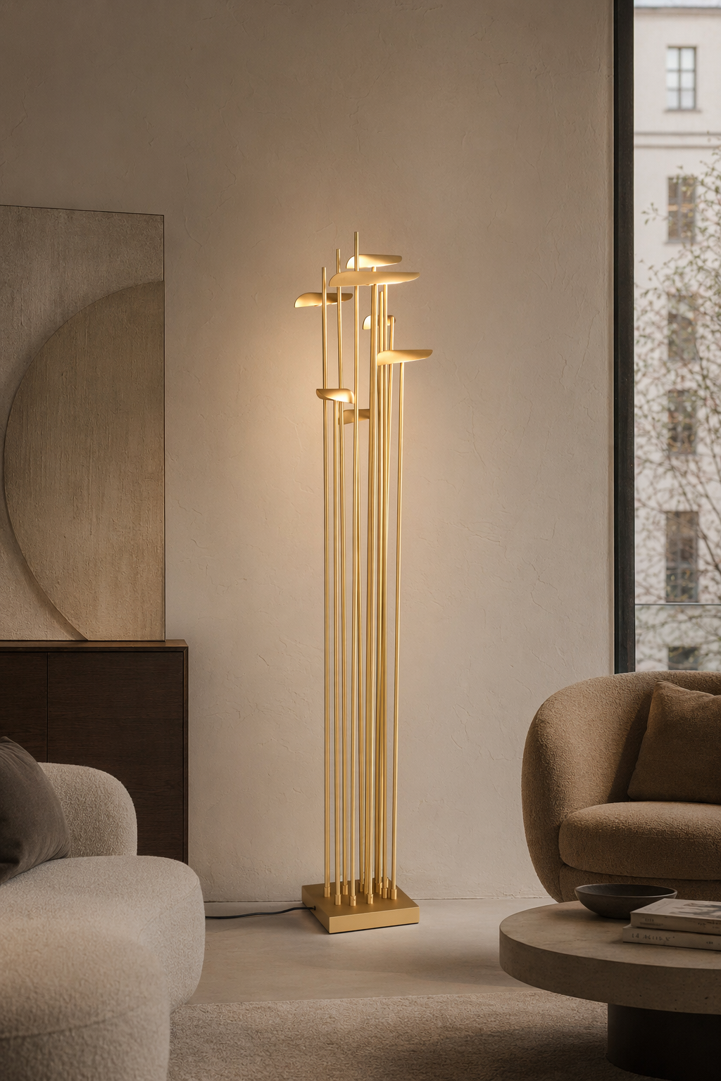 Modern Multi-Head Copper LED Table and Floor Lamp - 09 09-gallery-apartment-wide