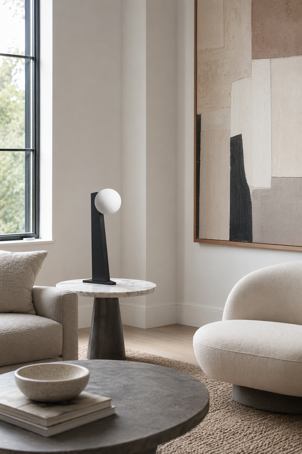 Modern Tapered Globe Table Lamp - generated main 09 09-gallery-or-hall-wide