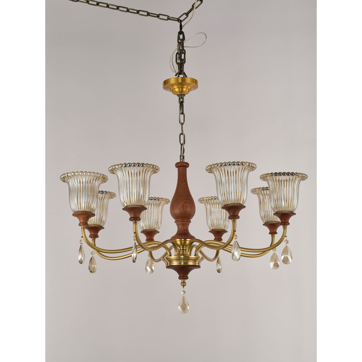 Real product photograph of the Rosalind ten-light chandelier