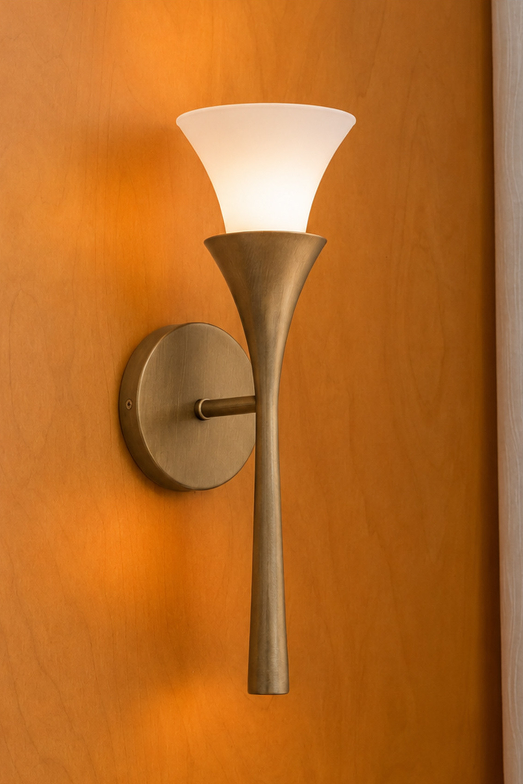 Sculptural Opal Glass and Alabaster Wall Sconce — Model A opal glass gallery wall daylight