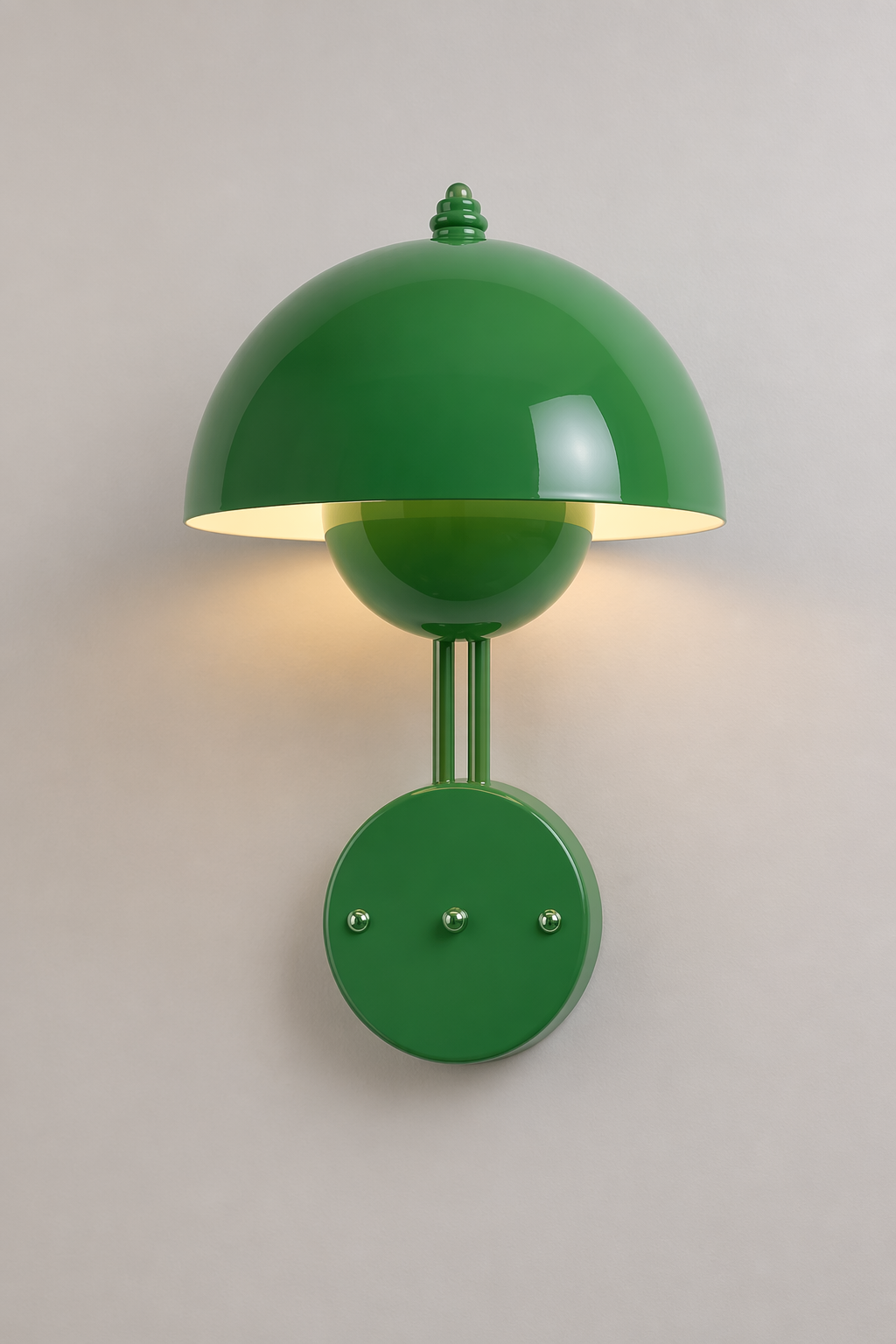 Modern Glossy Dome Wall Sconce - 09 09-hardwired-green