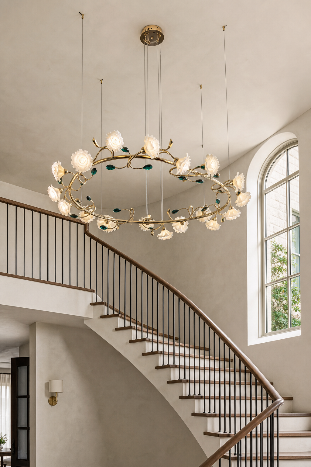 Sylverelle chandelier – large staircase void daylight