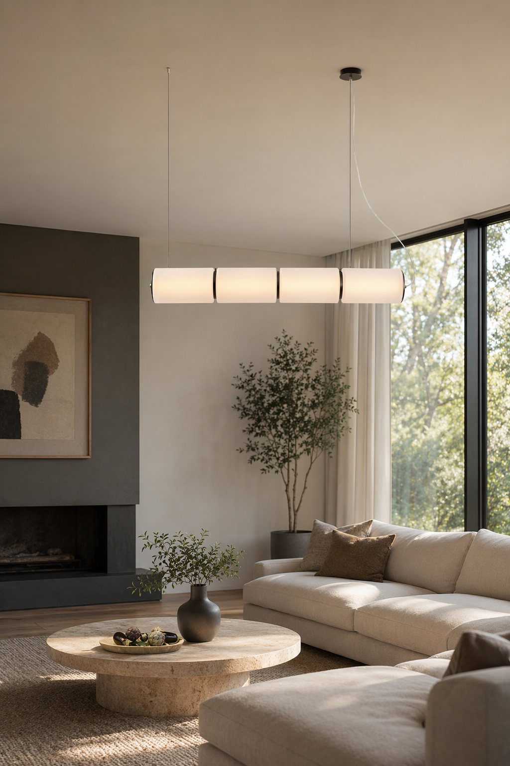 Modern Linear Multi-Head Pendant Light - generated workflow 09 09-lounge-wide-daylight