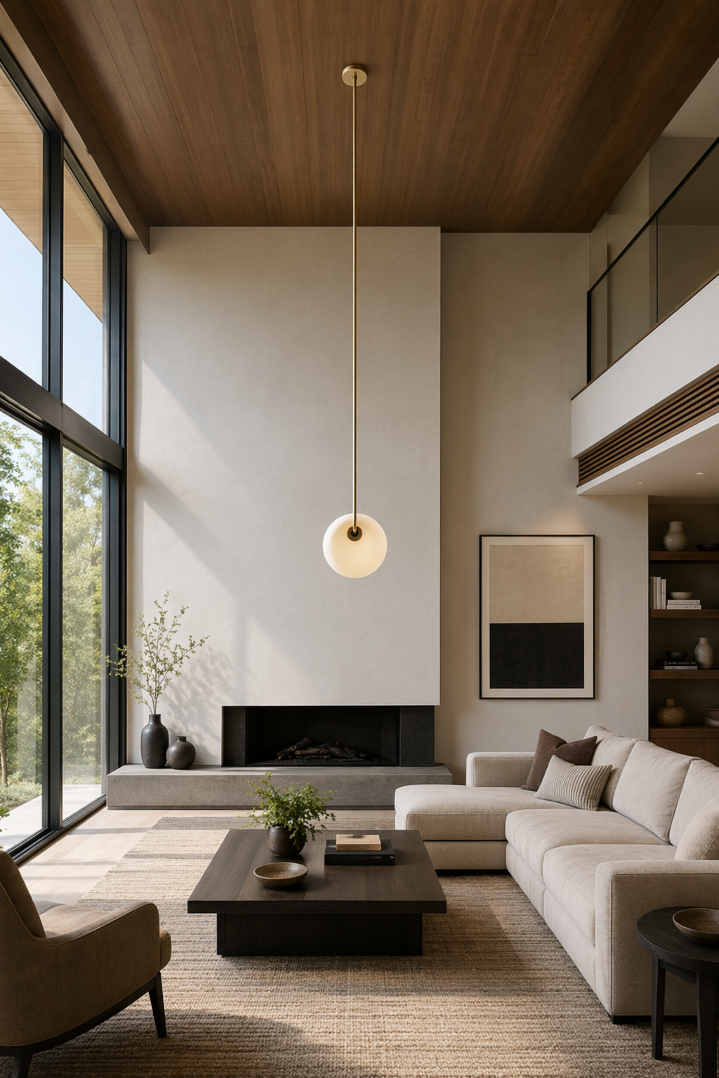 Modern Glass Globe Pendant Light - generated workflow 09 09-lounge-wide-daylight