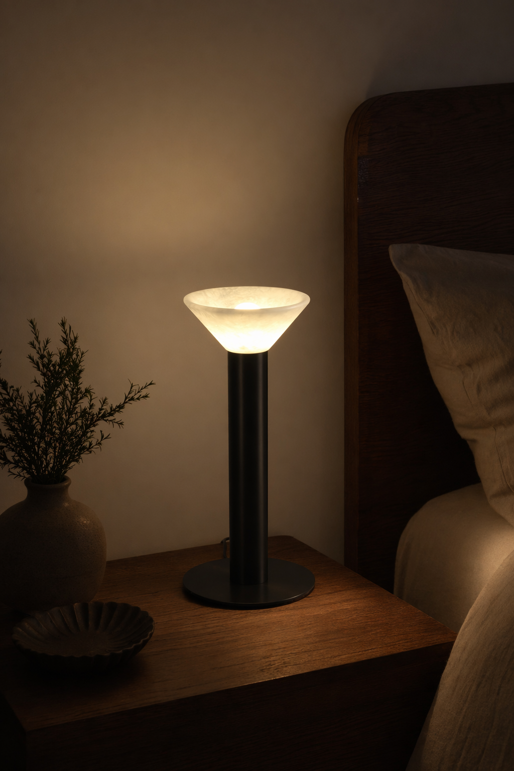 Modern Alabaster Bowl LED Table Lamp - 09 09-night-mood