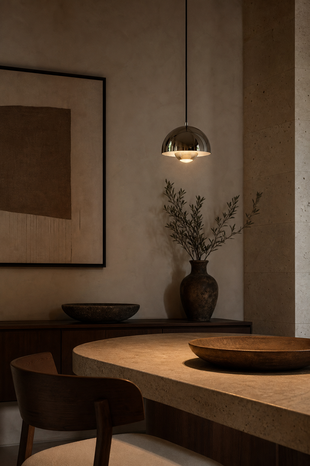 Flowerpot Dome Pendant Light night mood
