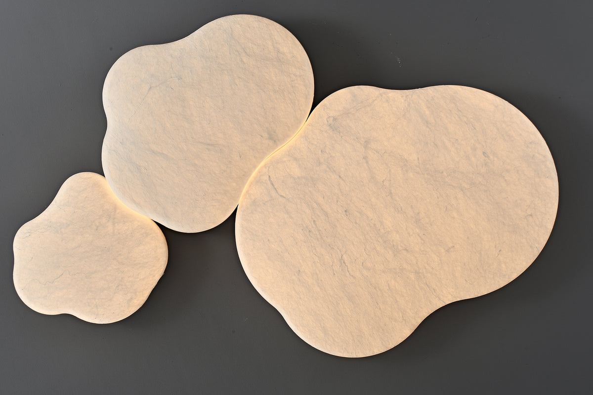 Modern Mulberry Silk Cloud Ceiling Light in White - 09 09-product-real-lit