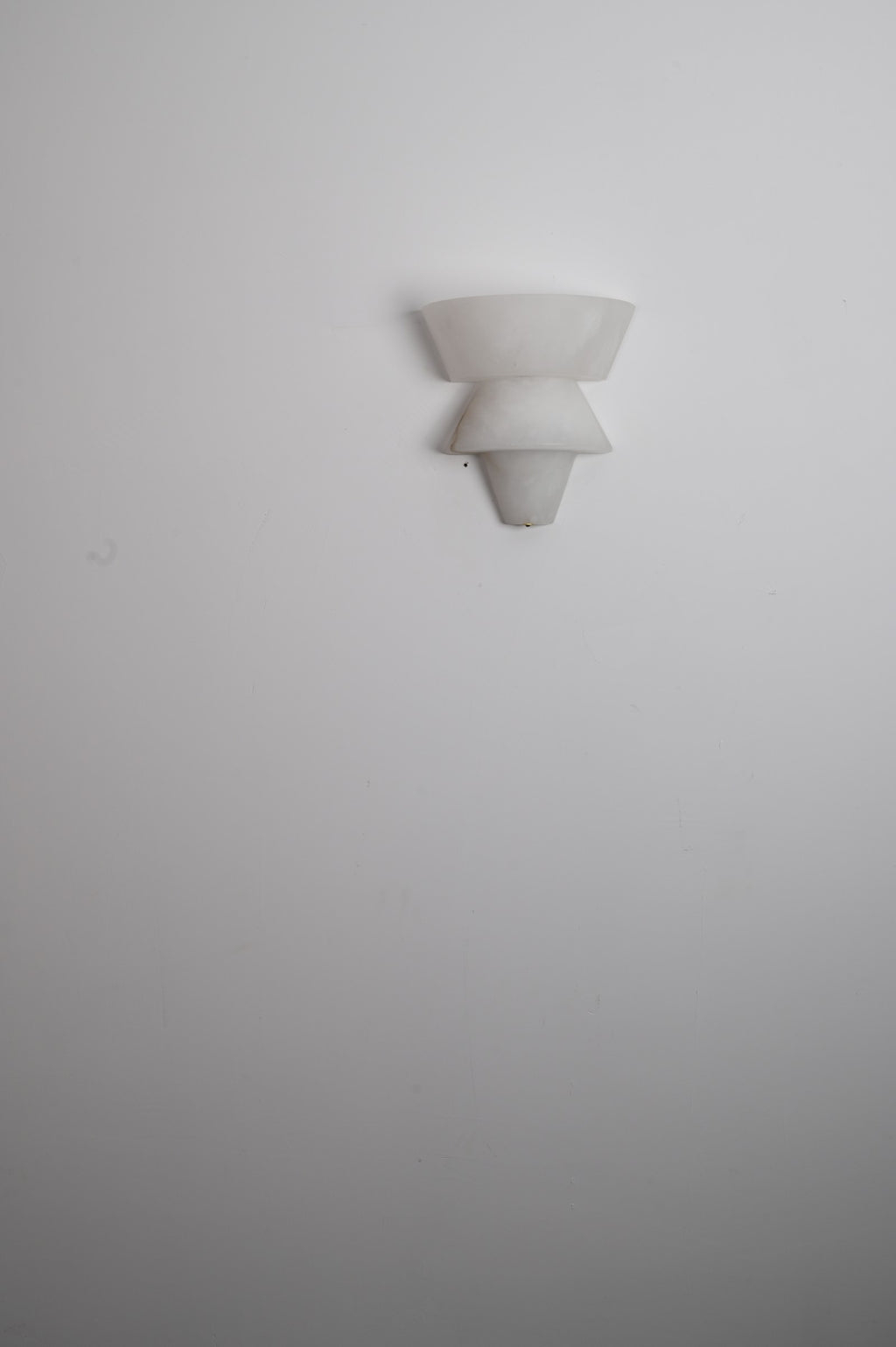 Modern Spanish Alabaster Tiered Wall Sconce - 09 09-real-front-close-lit