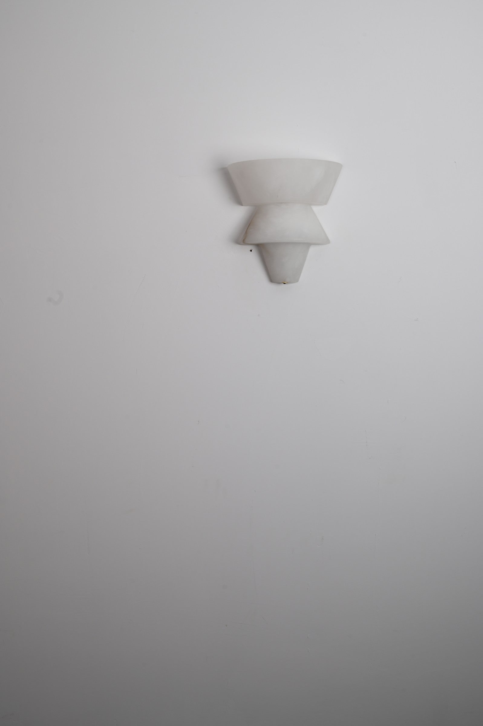 Modern Spanish Alabaster Tiered Wall Sconce - 09 09-real-front-close-lit