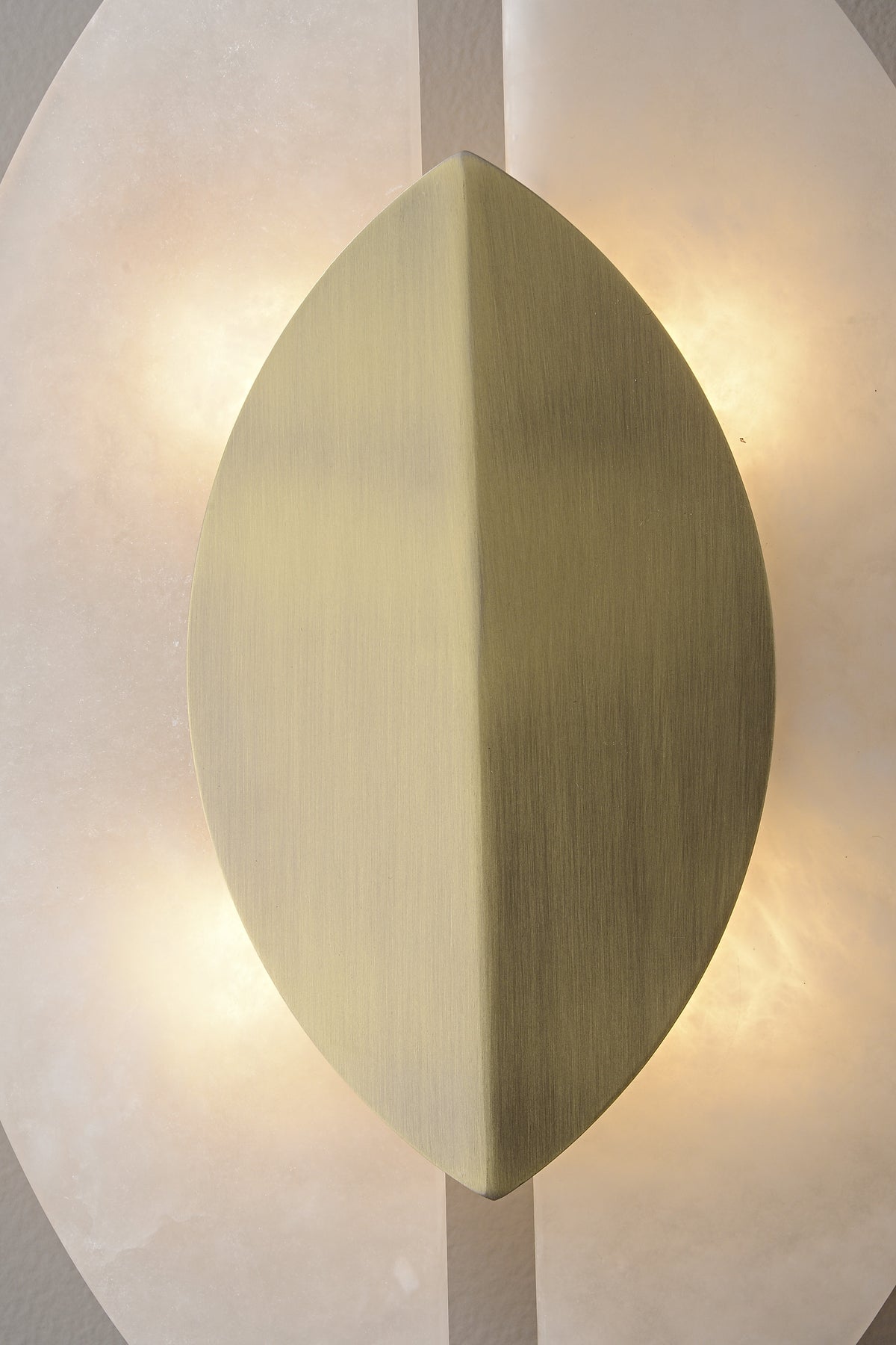 Modern Alabaster Leaf Wall Sconce in Antique Brass - 09 09-real-glow-detail