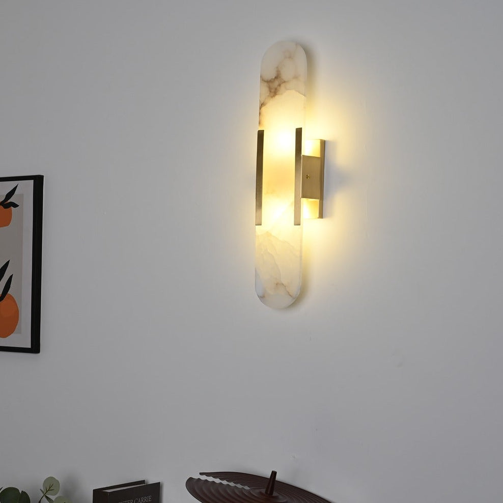 Modern Alabaster Capsule Wall Sconce - 09 real photo 4