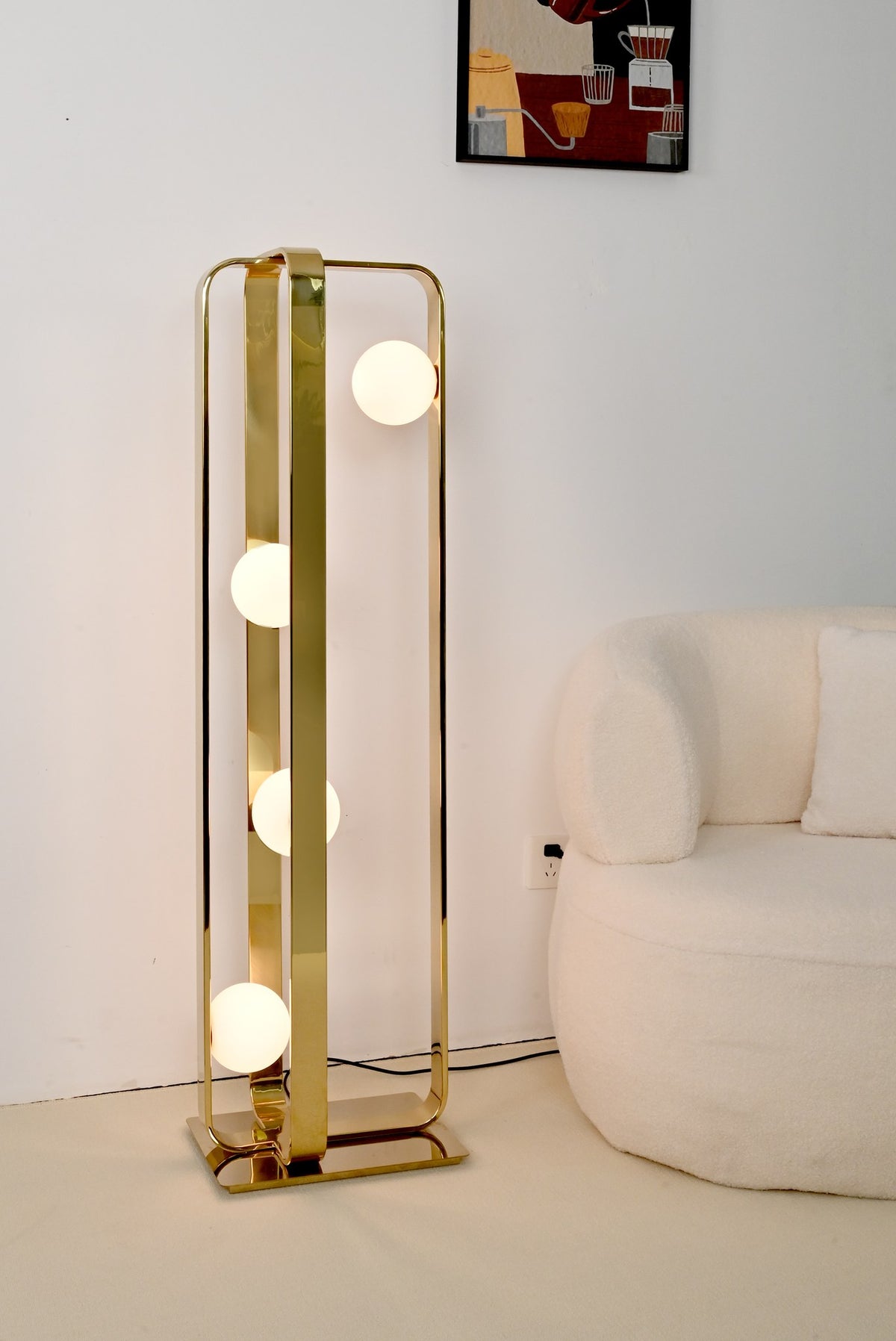 Modern Champagne Gold Globe Floor Lamp - 09 09-real-shot-champagne-gold-globe-floor-lamp-close-up