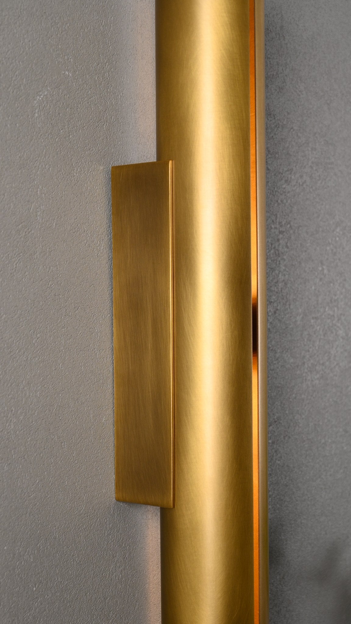 Modern Brass Cylinder LED Wall Sconce in Red Antique Brass - 09 09-real-shot-cylinder-led-wall-sconce-profile