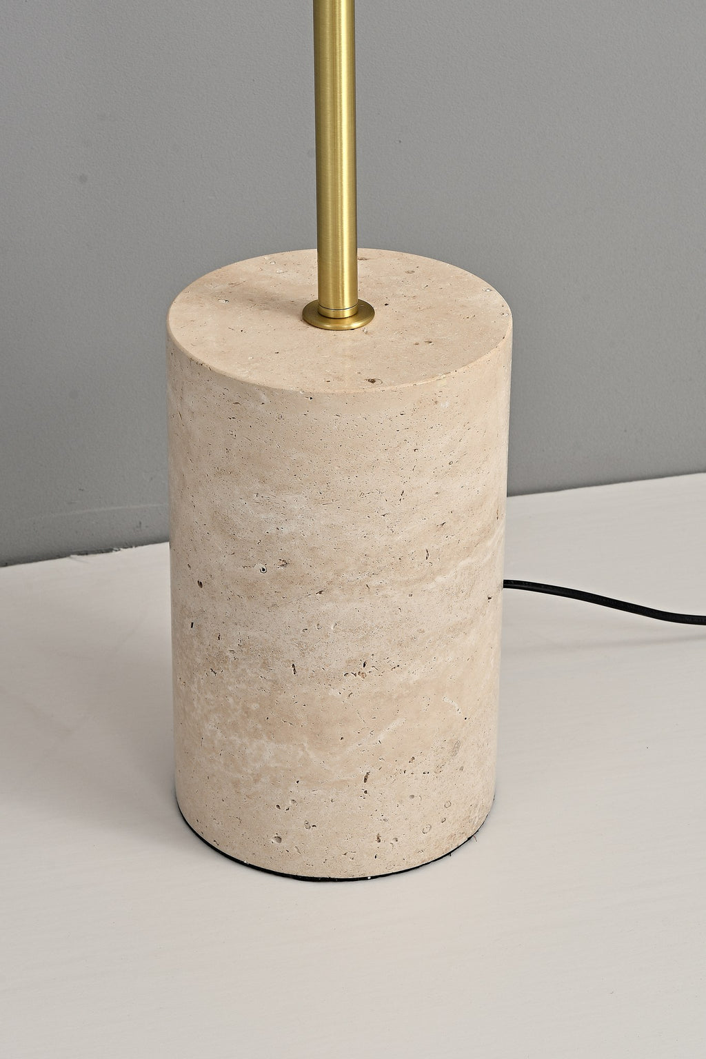 Modern Travertine Leather Floor Lamp in Gold - 09 09-real-shot-travertine-leather-floor-lamp-detail