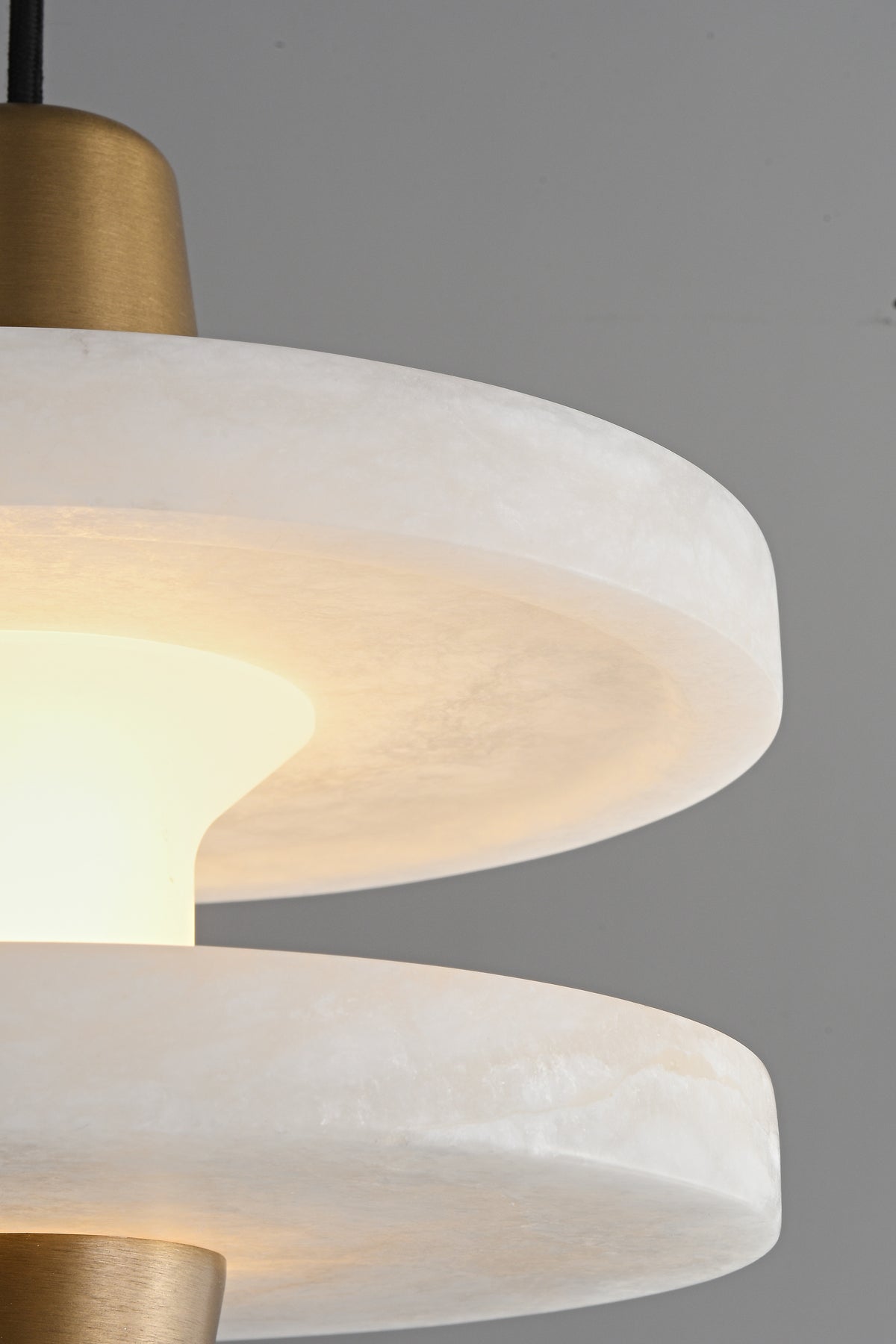 Modern Alabaster Disc Pendant Light - 09 09-real-side-detail