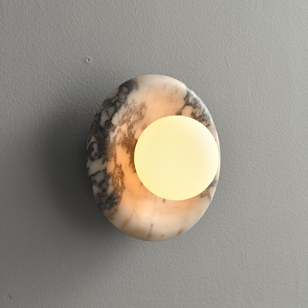 Modern Stone Ring Wall Sconce - 13 09-real-square-3-5--300