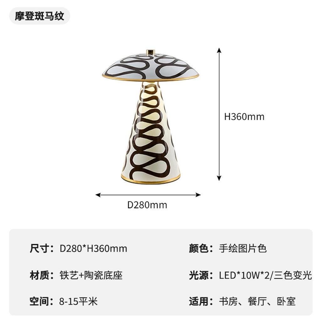 Modern Painted Mushroom Table Lamp - 13 09-real-square-image