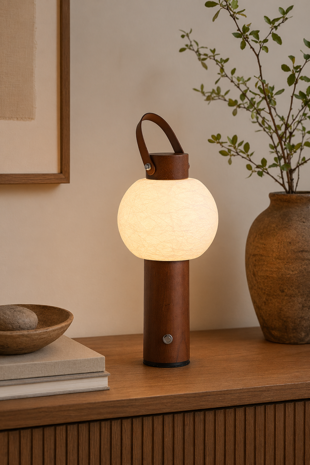 Portable Silk-Effect Acrylic Table Lamp in Wood Finishes - product image 15