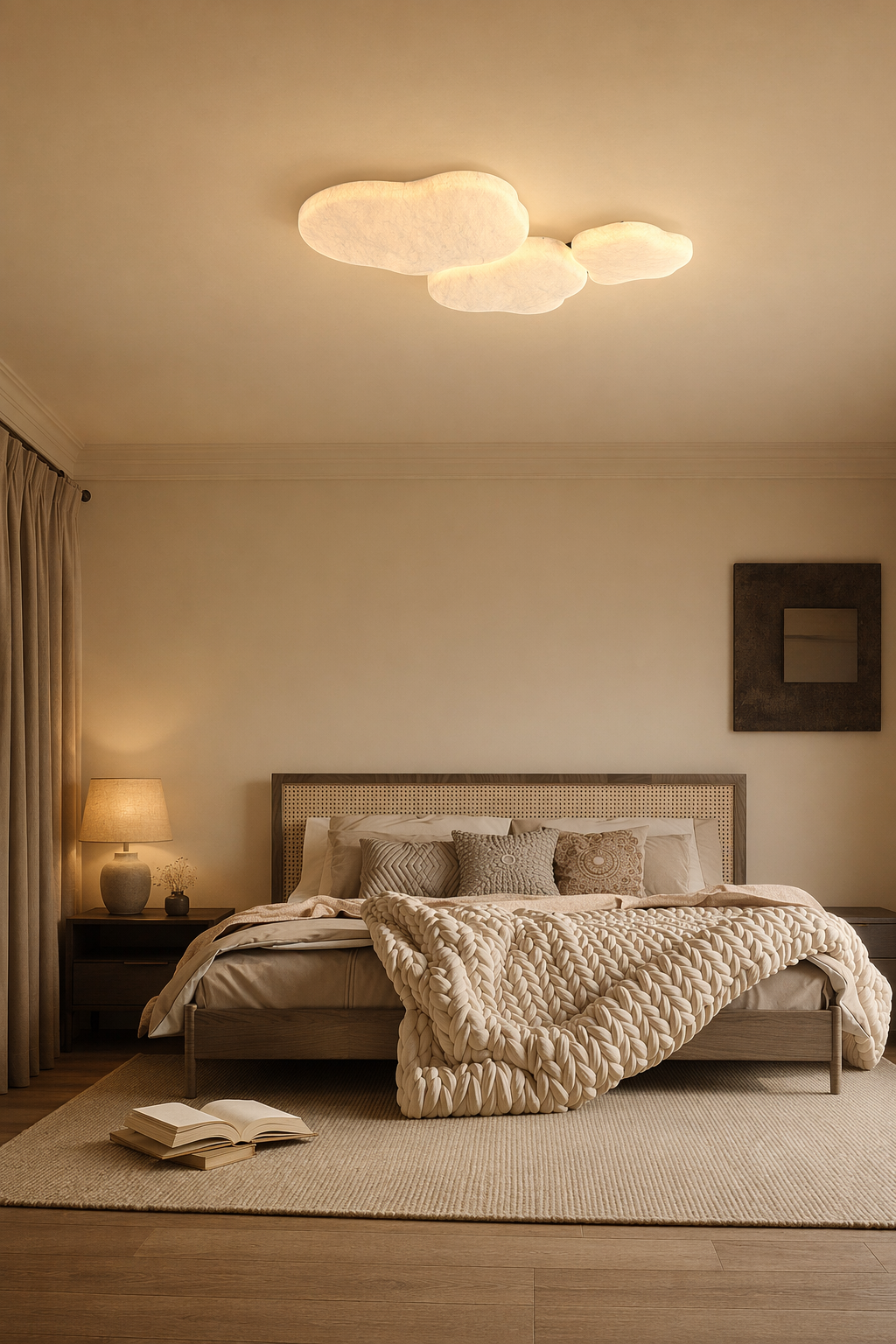Modern Mulberry Silk Cloud Ceiling Light in White - product image 03