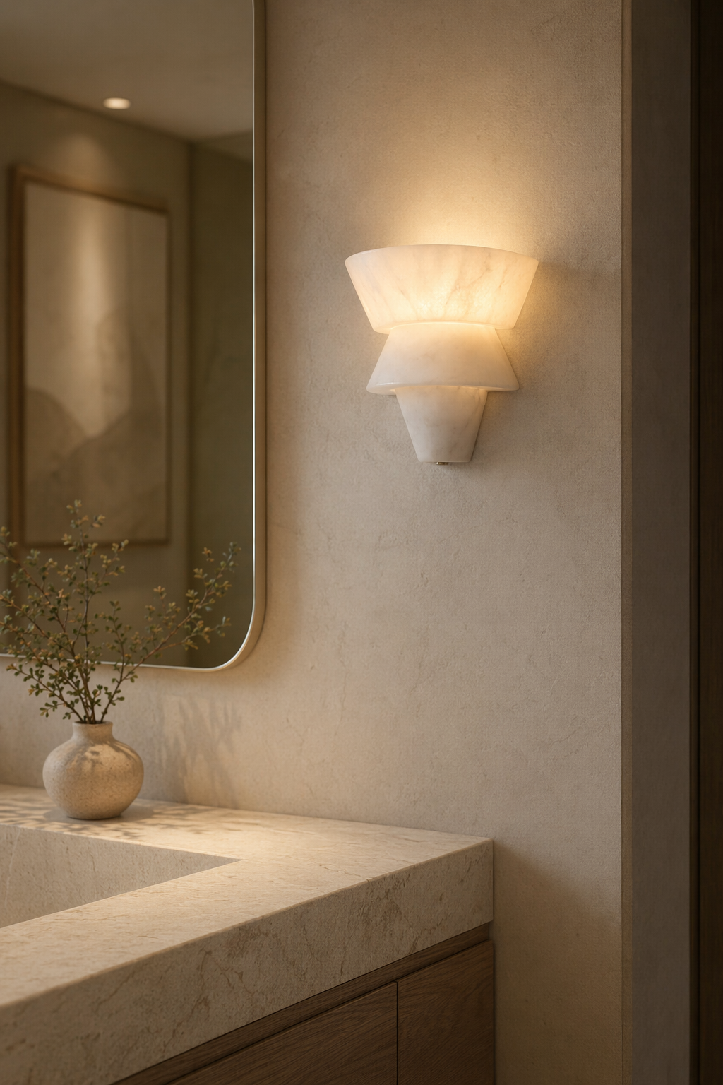 Modern Alabaster Tiered Wall Sconce - product image 08