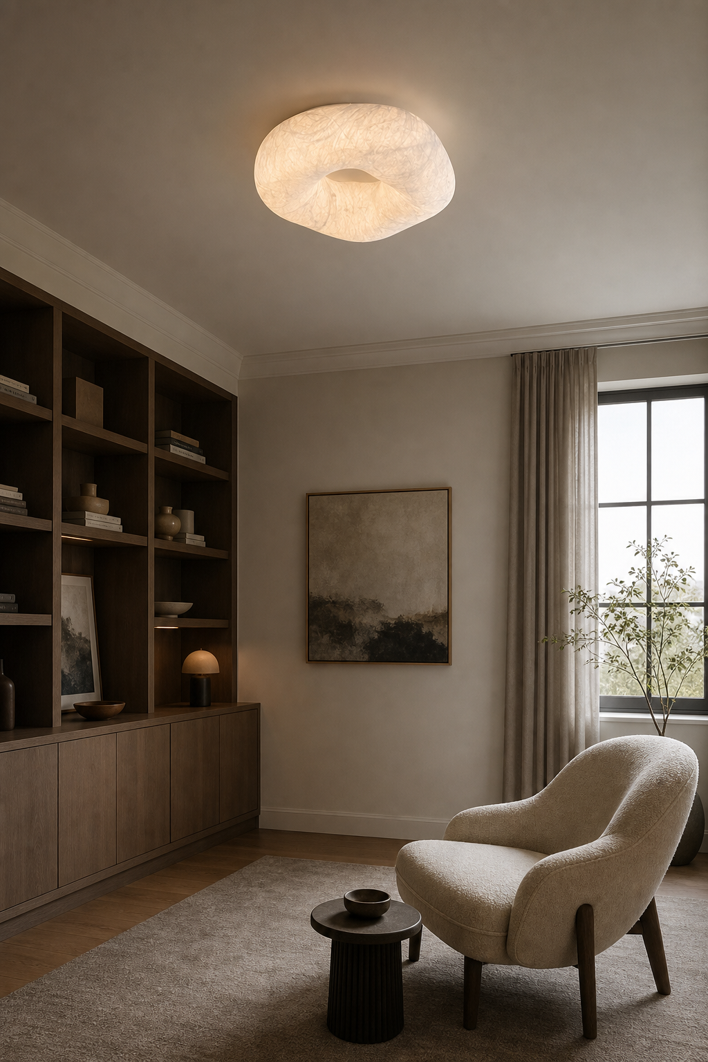 Handmade Mulberry Silk Cloud Ceiling Light in White - product image 08