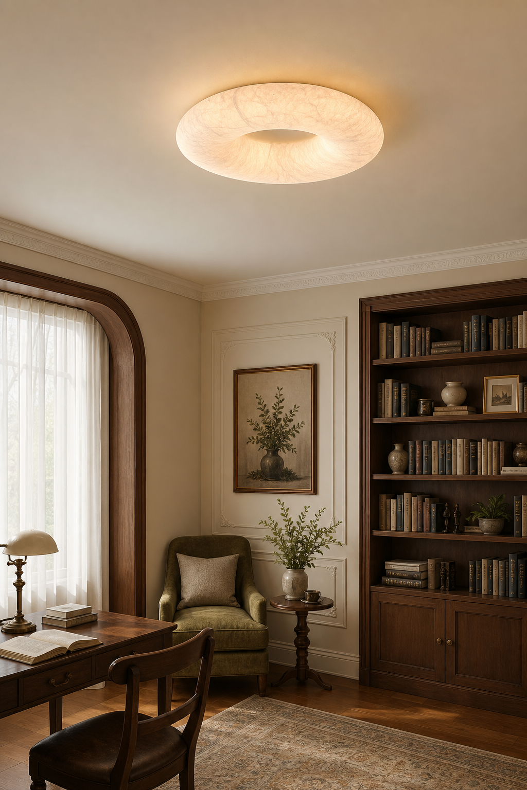 Mulberry silk halo ceiling light interior view 8