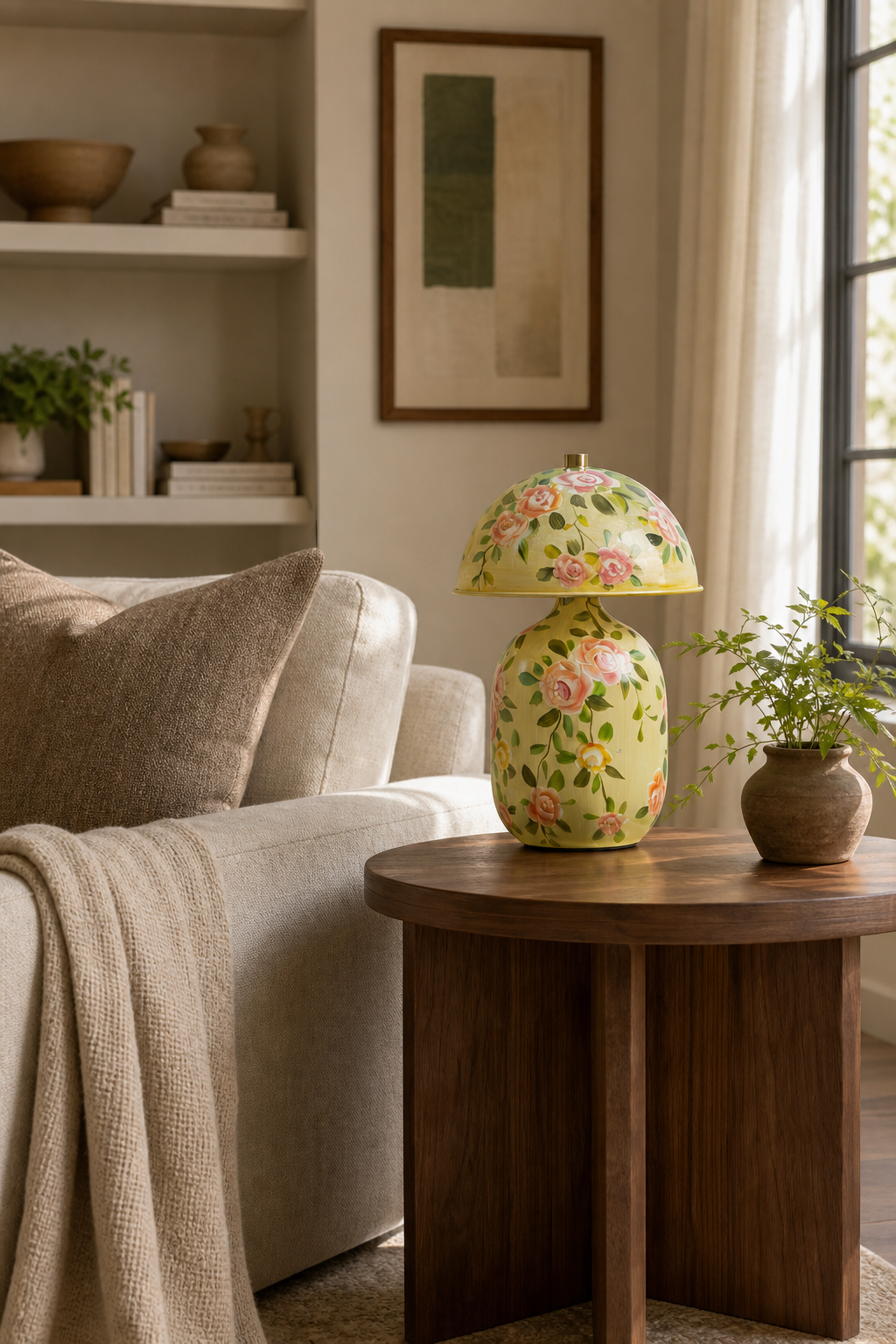 Modern Patterned Mushroom Table Lamp - generated workflow 09 09-wide-suite-daylight