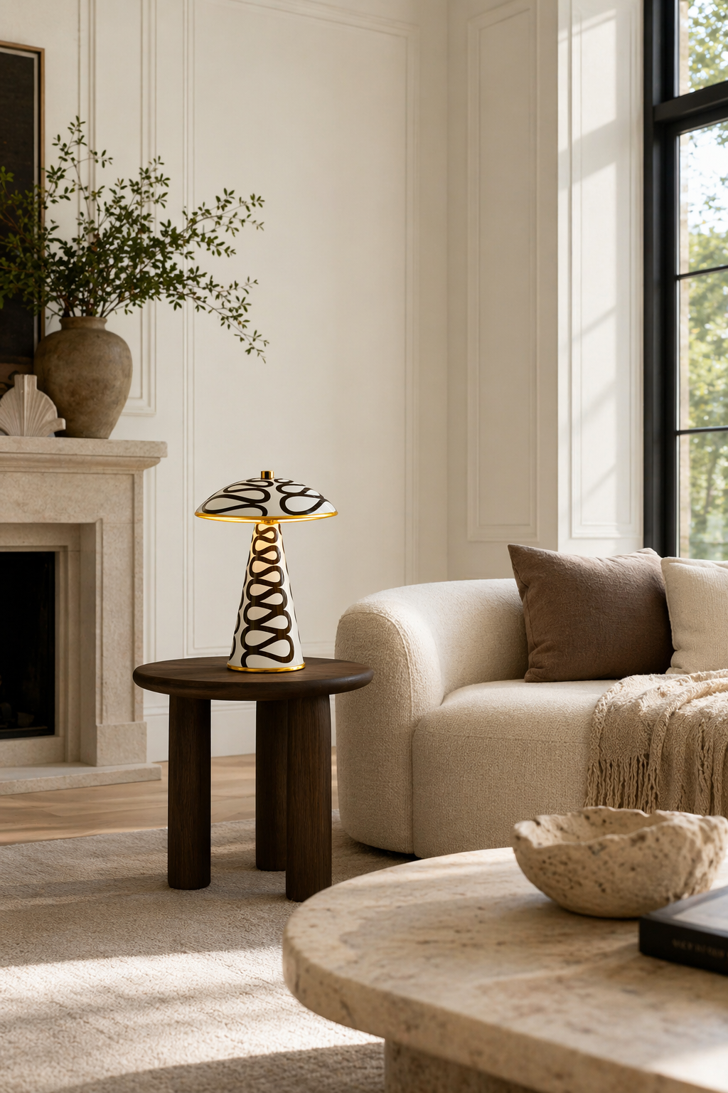 Modern Painted Mushroom Table Lamp - generated workflow 09 09-wide-suite-daylight