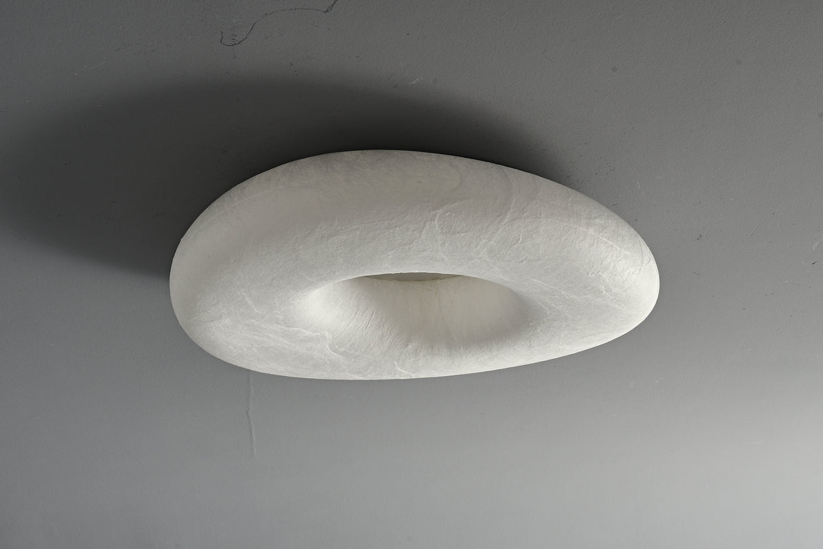 Real mulberry silk halo ceiling light view 3