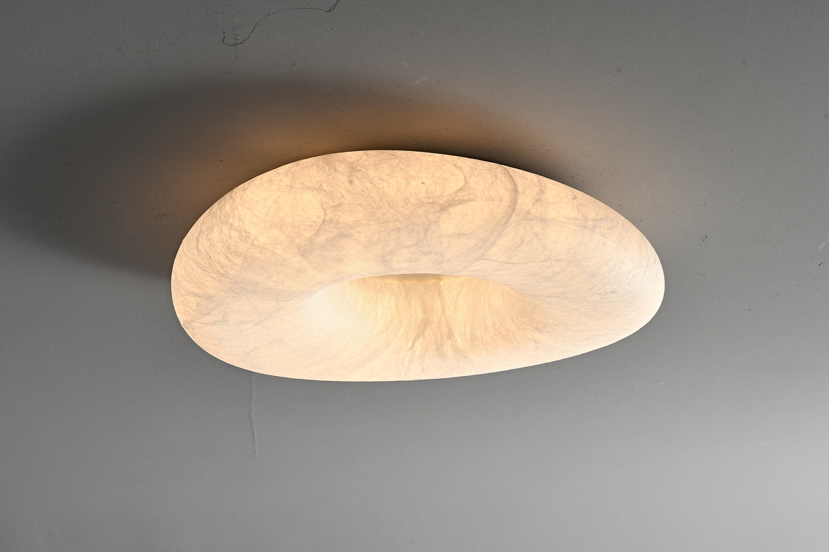 Real mulberry silk halo ceiling light view 4