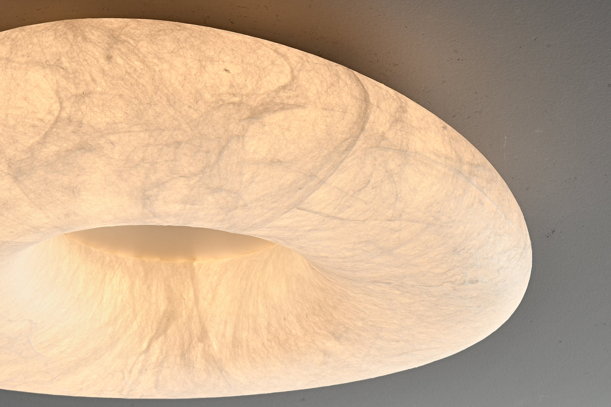 Real mulberry silk halo ceiling light view 5