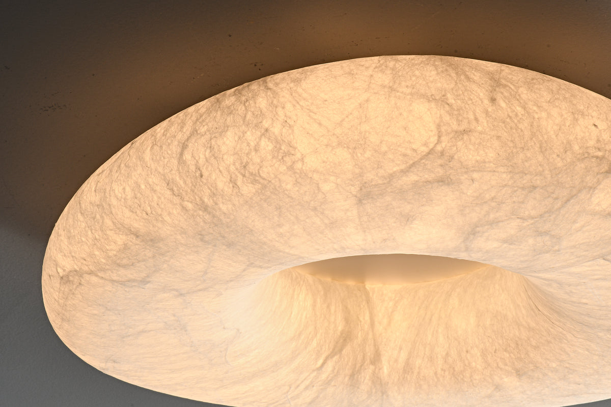 Real mulberry silk halo ceiling light view 6