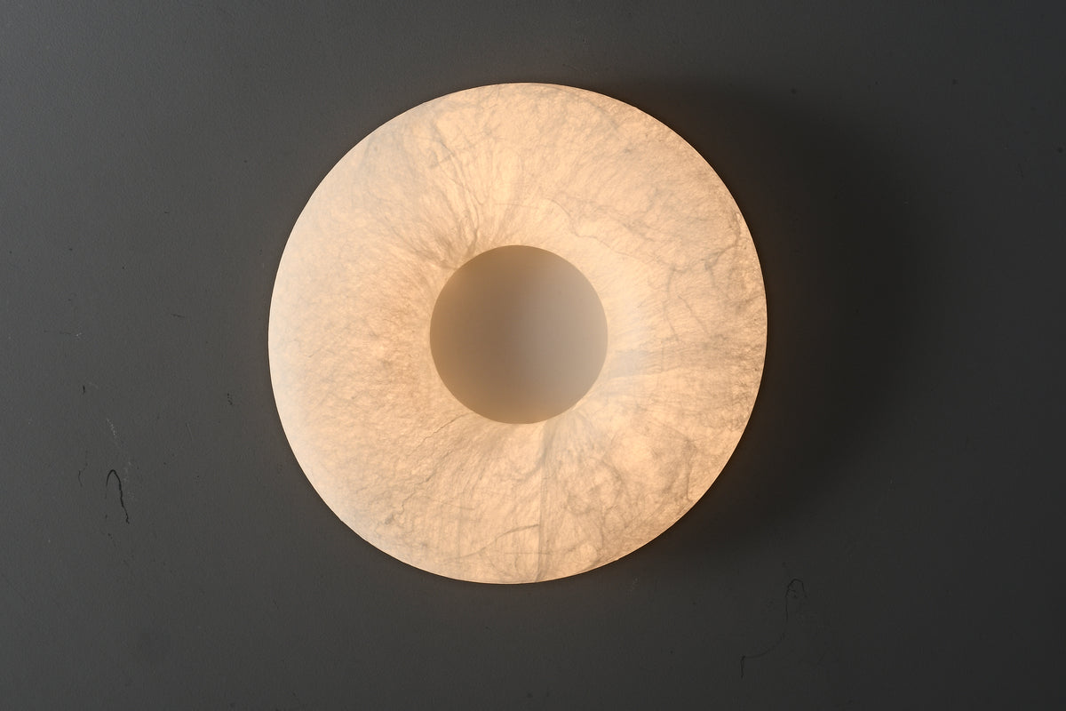Real mulberry silk halo ceiling light view 8